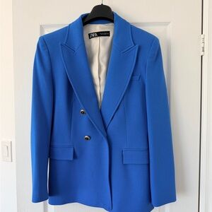Zara Women's Vibrant Blue Suit Jacket